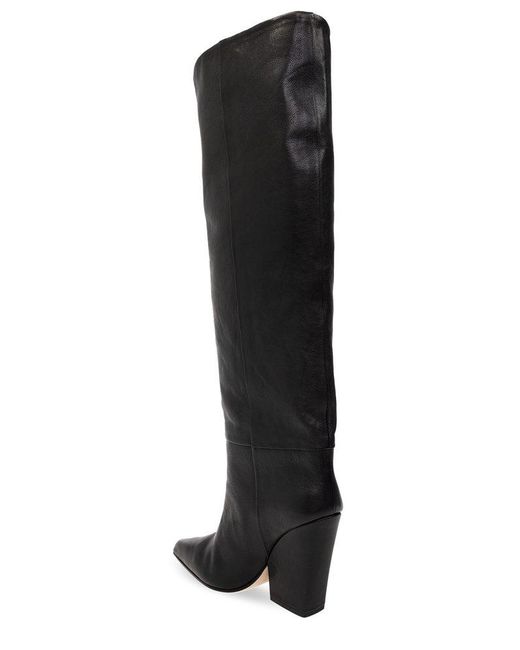 Paris Texas Black Jane Knee-High Boots
