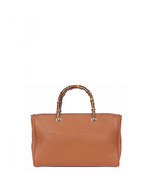 Gucci Brown Bamboo Shopper Top Handle Bag
