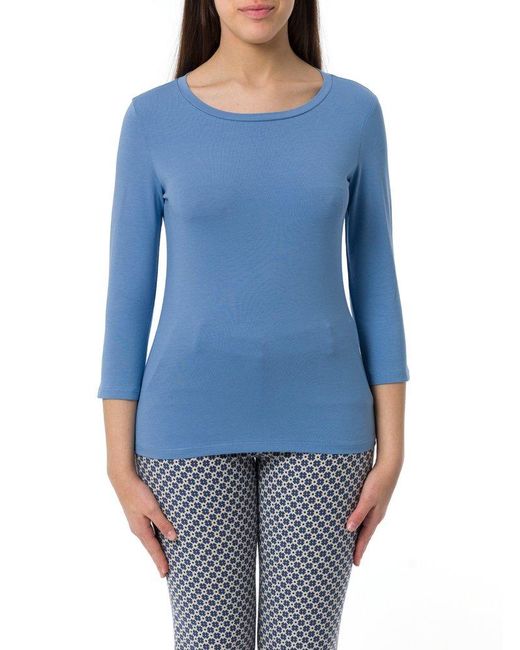 Weekend by Maxmara Blue Stretched Jersey T-shirt