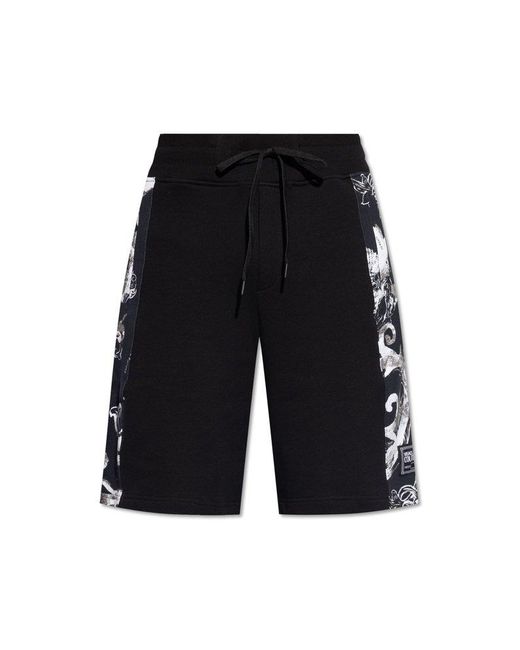 Versace Black Printed Shorts, for men