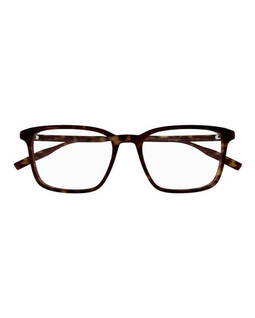 Montblanc Black Rectangular Frame Glasses for men