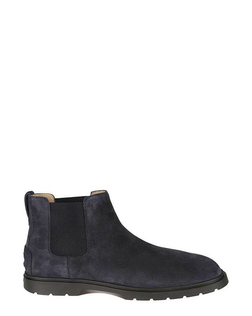 Tod's Black Tronchetto Round Toe Boots for men