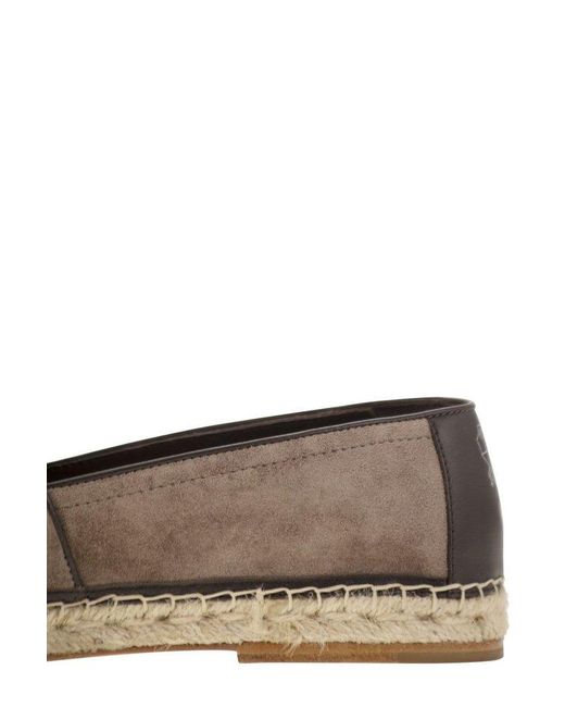 Brunello Cucinelli Brown Round-Toe Espadrilles for men