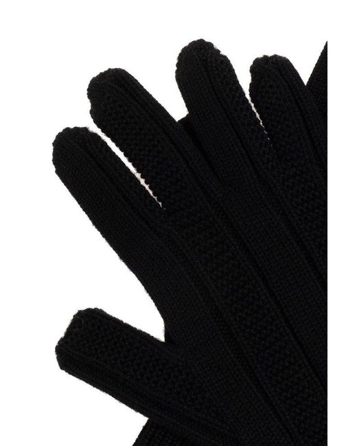 Versace Black Wool Gloves, for men