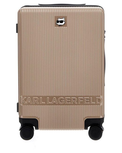 Karl Lagerfeld Brown K/ikonik Choupette-plaque Travel Case