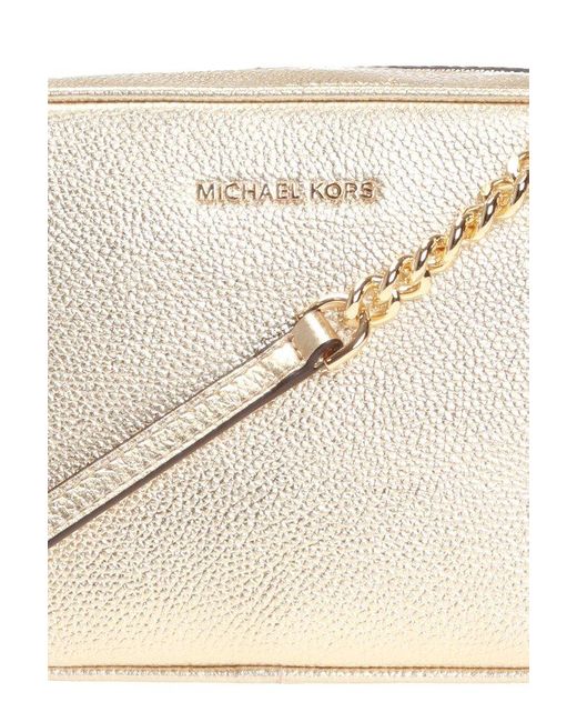 MICHAEL Michael Kors Natural Ginny Logo Plaque Crossbody Bag