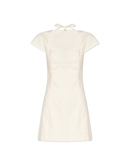 Cult Gaia White 'leonora' Dress With Short Sleeves,