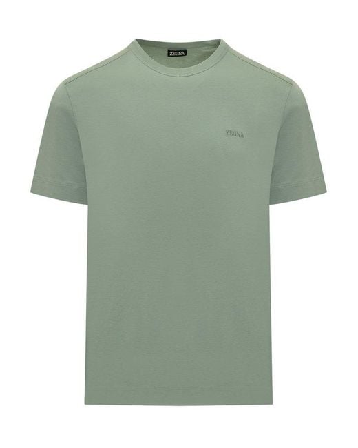 Zegna Green Pure Cotton T-Shirt for men