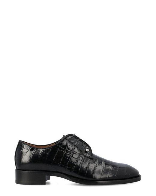 Christian Louboutin Black Chambeliss Derby Shoes for men