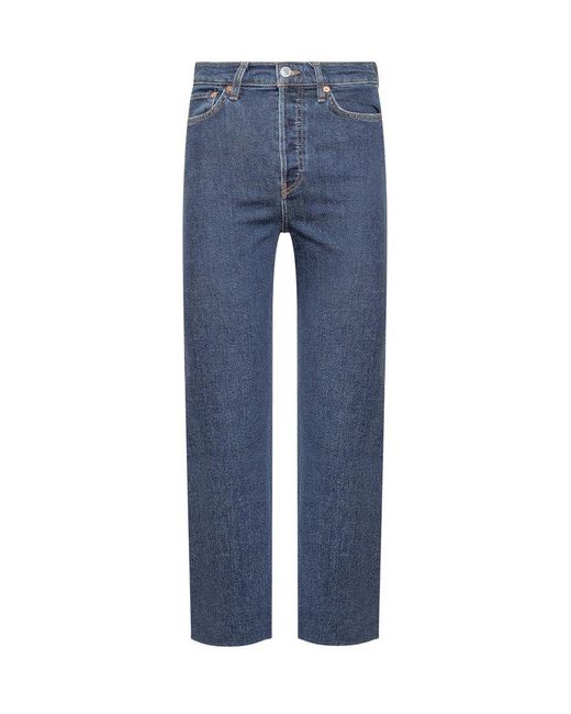 RE/DONE 70s Stove Pipe Denim Jeans in Blue | Lyst UK