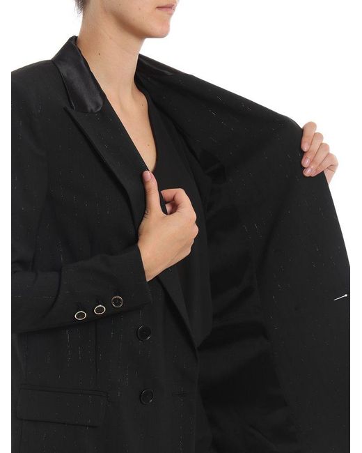 Pinko Black Double-breasted Tailored Blazer