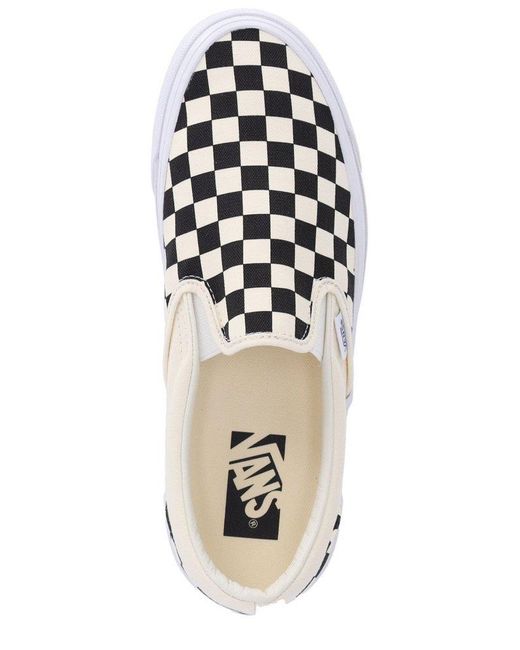 Vans White Logo Patch Slip-on Sneakers for men