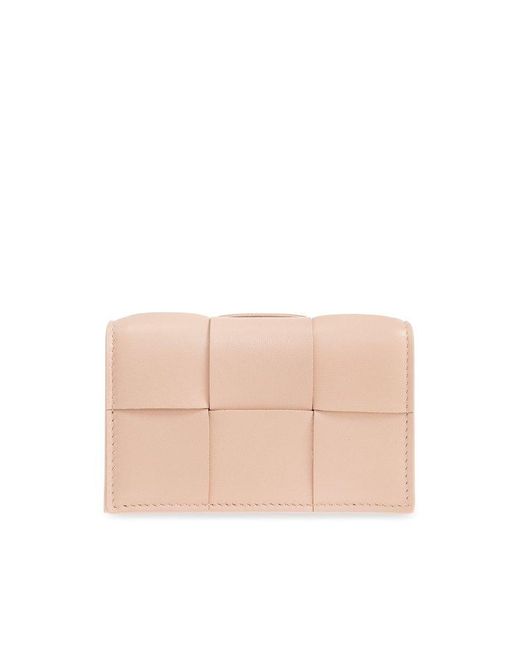 Bottega Veneta Pink Leather Card Holder,