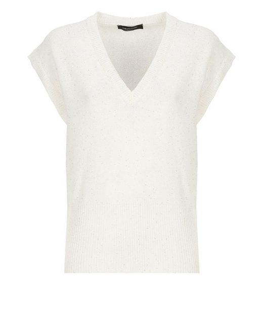 Fabiana Filippi White V-Neck Sweater