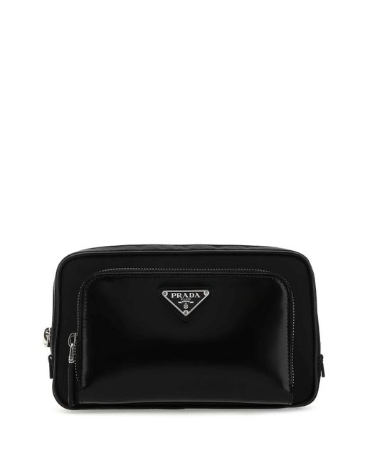 Prada Synthetic Black Re Nylon And Leather Belt Bag Nd Uomo For Men Save 7 Lyst