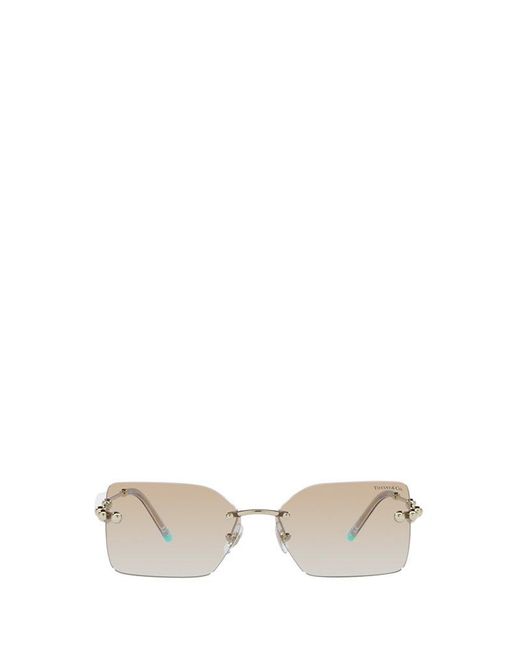 Tiffany & Co White Rectangle Frame Sunglasses