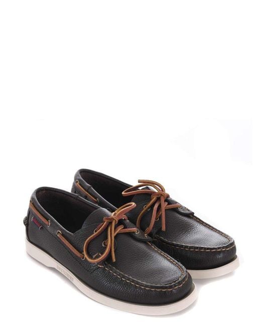 Sebago White Portland Martellato Lace-up Flat Shoes for men