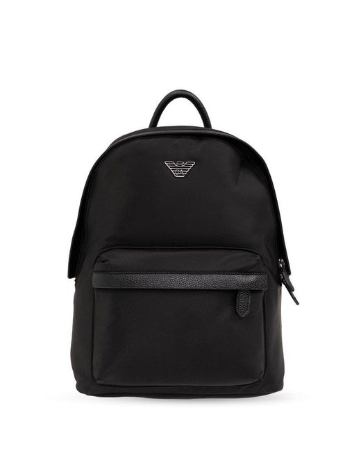 Emporio Armani Black 'sustainable' Collection Backpack,