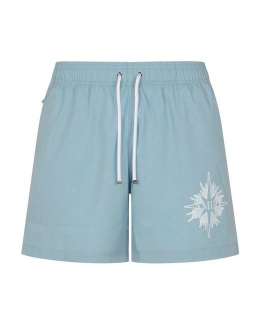 Amiri Blue Starburst Swim Trunks for men