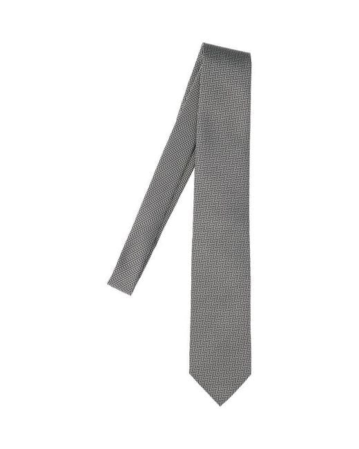 Tom Ford Gray Striped Pointed Tip Tie for men