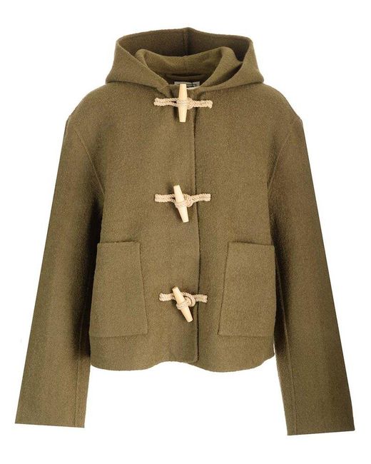 Totême Duffle Hooded Coat in Green Lyst