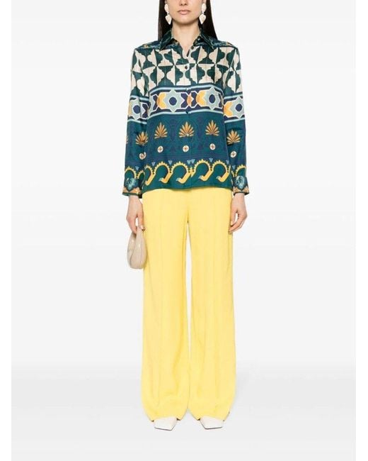 LaDoubleJ Green Patterned Long Sleeve Top