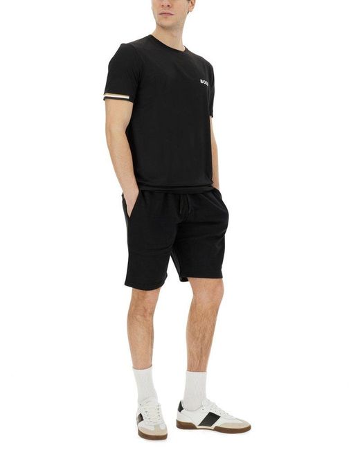 Boss Black Logo Printed Crewneck T-Shirt for men