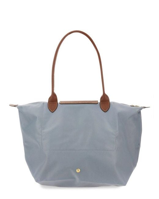Longchamp Blue Le Pliage Large Top Handle Bag