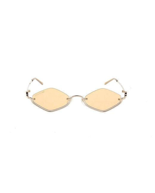Gucci Geometric Frame Sunglasses in Black | Lyst