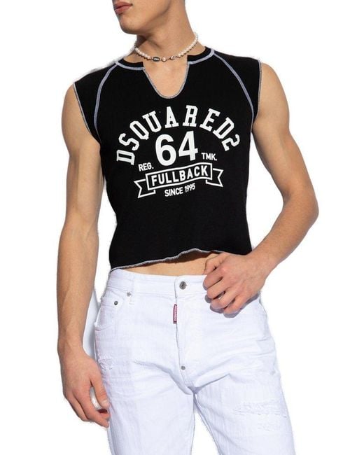 DSquared² Black Sleeveless T-shirt, for men