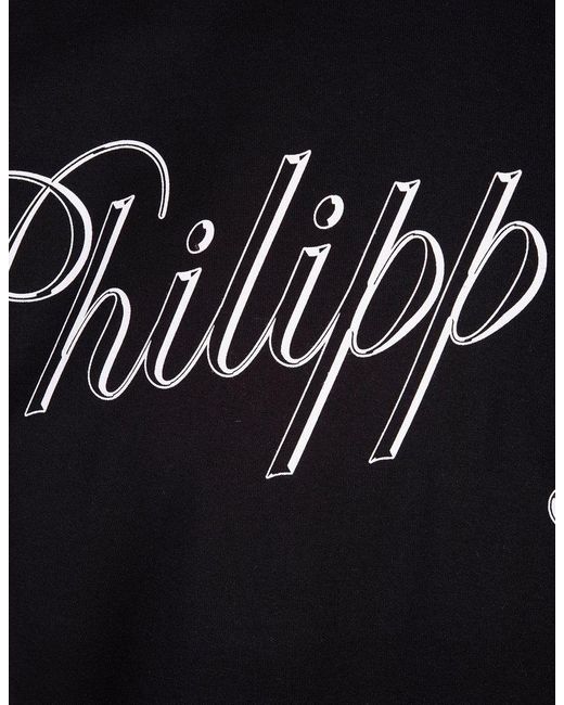 Philipp Plein Black T-Shirt With Tm Print for men