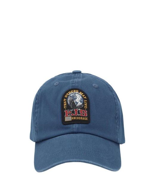 Parajumpers Blue Logoed Baseball Hat for men