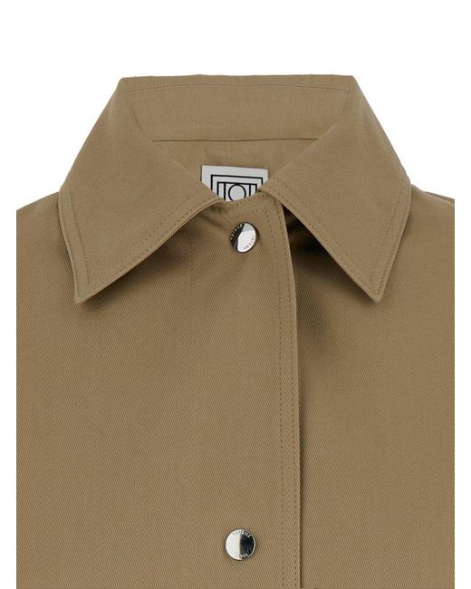 Totême  Natural Overshirt Jacket With Snap Buttons