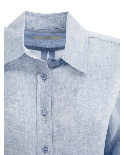 Weekend by Maxmara Blue Classic Linen Shirt