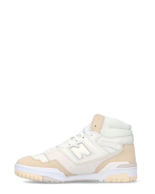 New Balance White 650 High-Top Lace-Up Sneakers for men