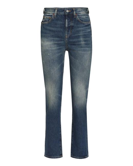 Saint Laurent Blue 5-Pocket Straight-Leg Jeans