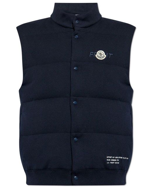 Moncler Genius Blue Moncler X Frgmt Button-Up Padded Vest for men
