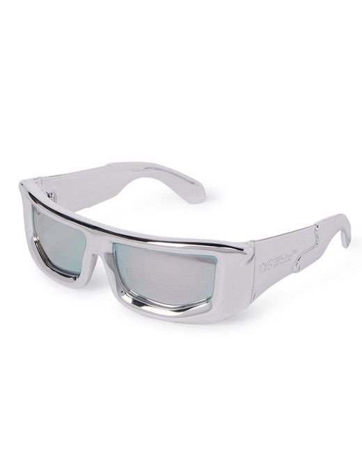 Off-White c/o Virgil Abloh White Volcanite Rectangular Frame Sunglasses