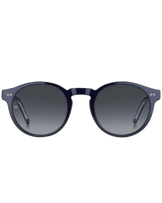Tommy Hilfiger Black Round Frame Sunglasses for men