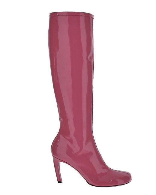 Dries Van Noten Rounded Toe Knee-high Boots in Red | Lyst Canada