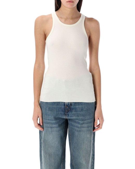 ÉTERNE Blue High Neck Slim Tank