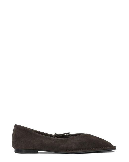 Alohas Black Sway Leather Ballet Flats