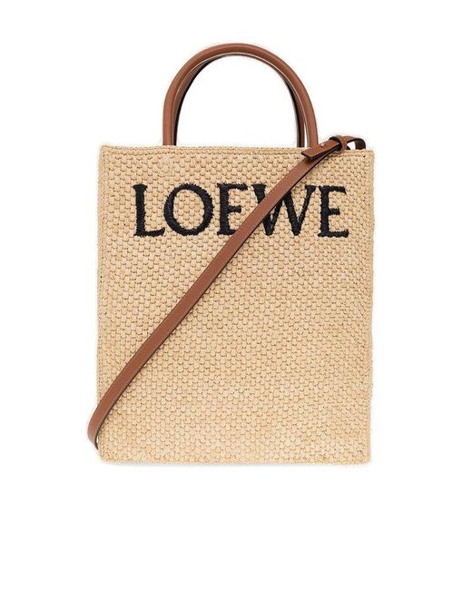 Loewe Shopper Bag With Logo in Natural | Lyst