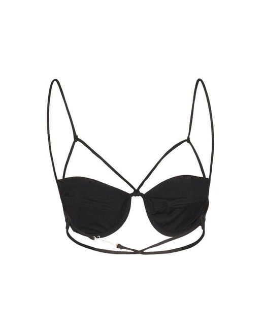 Jacquemus Black Le Haut De Maillot Signature Bikini Top