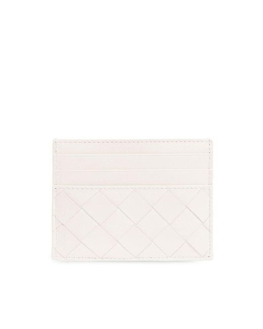 Bottega Veneta White Leather Card Case,