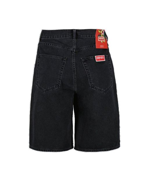 KENZO Black Denim Shorts for men
