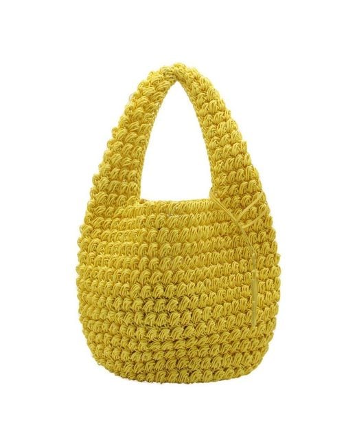 J.W. Anderson Yellow Cotton Popcorn Basket Tote Bag
