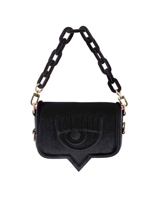 Chiara Ferragni Eyelike Chain-linked Clutch Bag in Black | Lyst