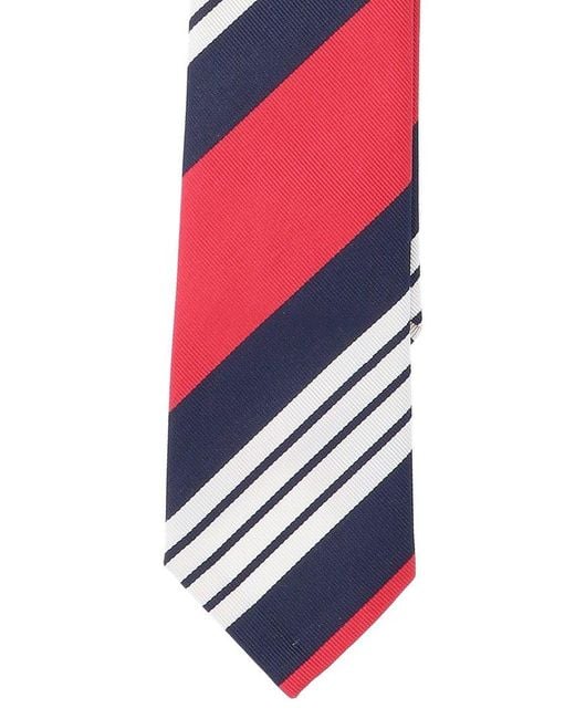 Thom Browne Red Striped Tie for men
