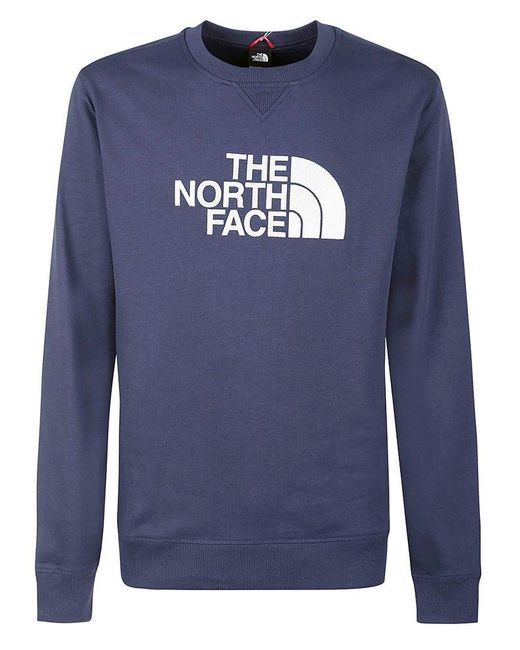 The North Face Blue Logo Printed Crewneck Sweatshirt for men